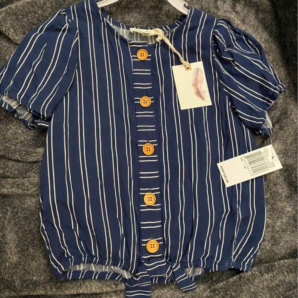 Girls 6x Nautical Tie Shirt Jessica Simpson NWT!